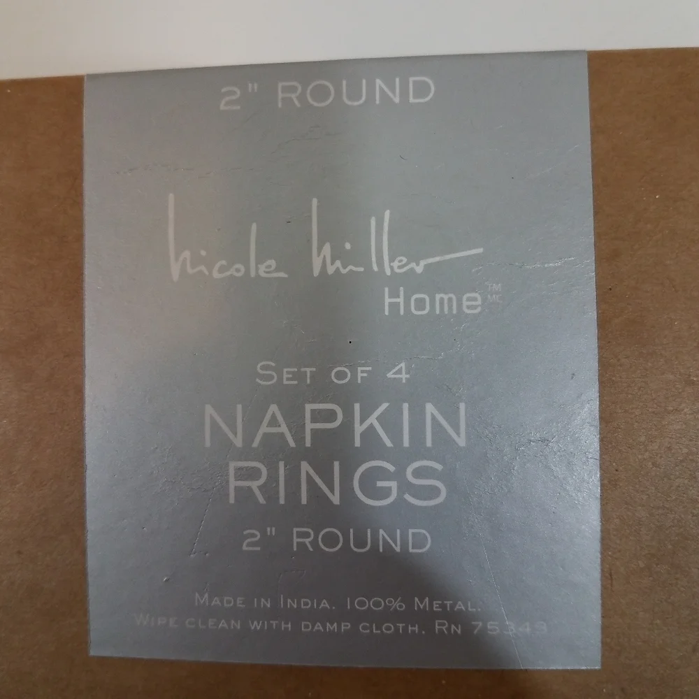 Nicole Miller Reindeer Napkin Rings New 4